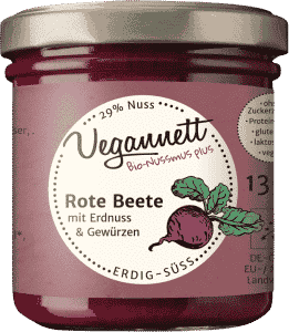 Bio Rote Beete Aufstrich mit 29% Erdnussmus von Vegannett