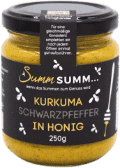 Kurkuma Schwarzpfeffer in Honig