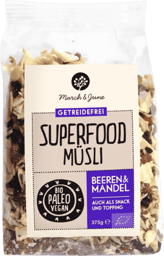 Bio Superfood Müsli glutenfrei Beeren & Mandel