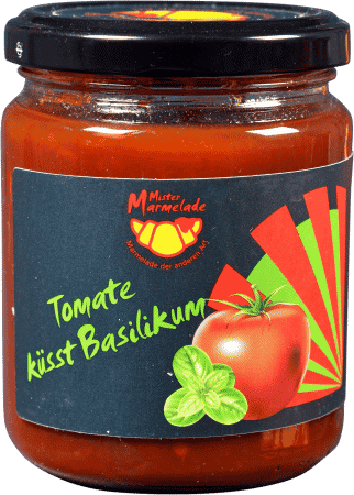 Tomate küsst Basilikum