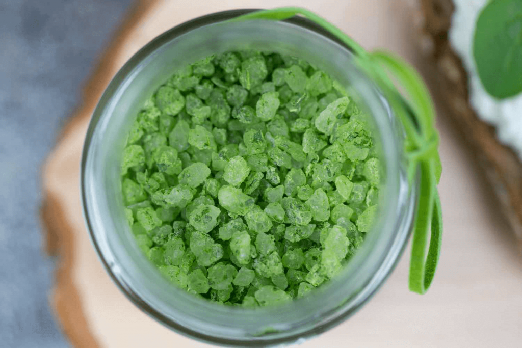 Grüne Salzkristalle von Edelsalz