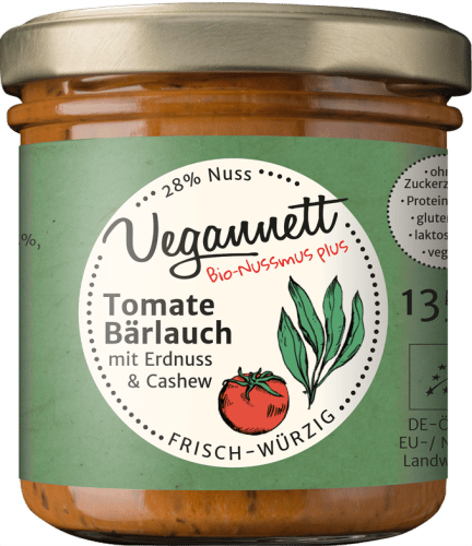 Bio Tomate-Bärlauch Aufstrich mit Cashew- und Erdnussmus