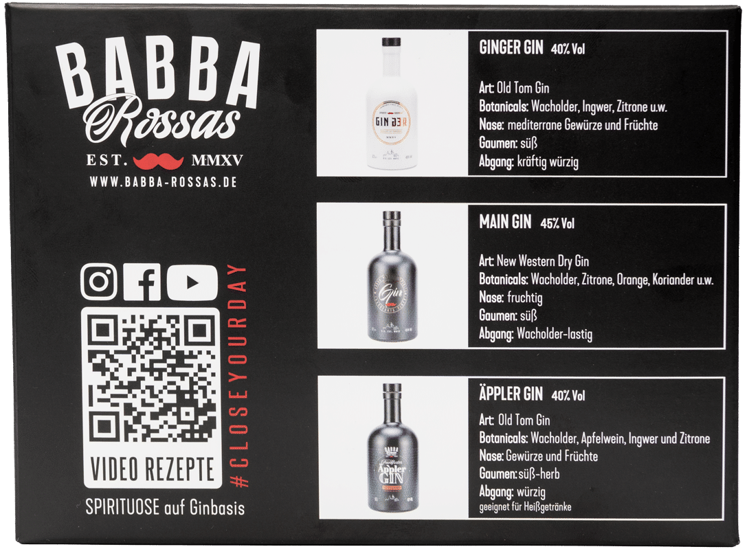 Babba Rossas Gin Tasting-Set