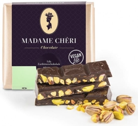 Zartbitter-Schokolade mit Pistazien von Madame-Cheri