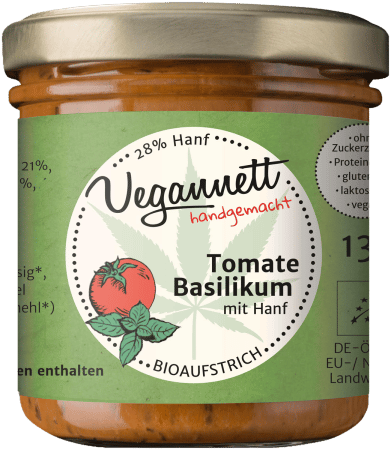 Bio Tomate-Basilikum Aufstrich mit Hanf