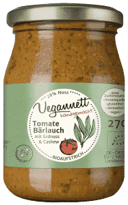 Bio Tomate-Bärlauch Aufstrich mit Cashew- und Erdnussmus - 270g